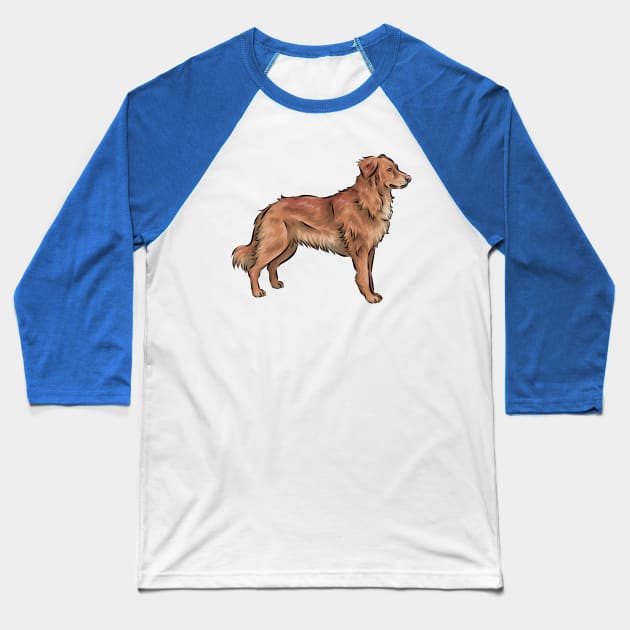 Working Golden Retriever Dog Baseball T-Shirt by Shirin Illustration